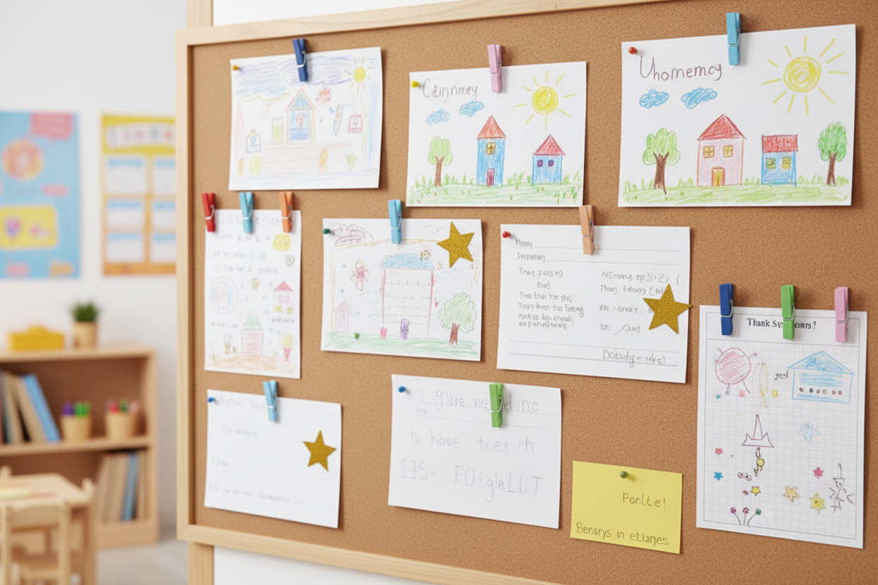 Push Pin Clips - Classroom Scene
