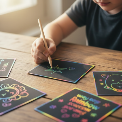 Rainbow Scratch Notes One Hand